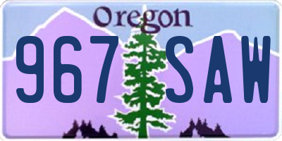 OR license plate 967SAW