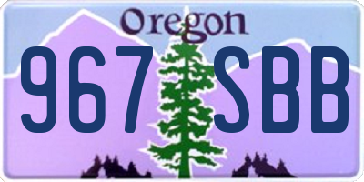 OR license plate 967SBB
