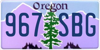 OR license plate 967SBG