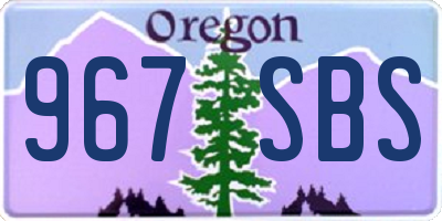OR license plate 967SBS