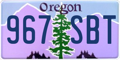 OR license plate 967SBT