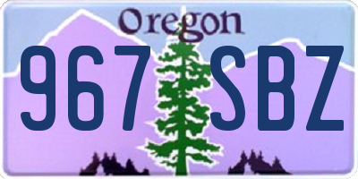 OR license plate 967SBZ
