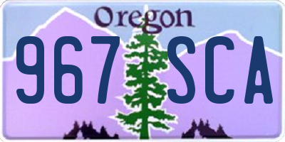 OR license plate 967SCA