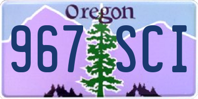OR license plate 967SCI