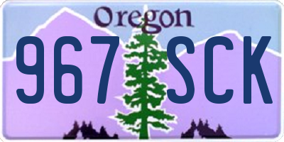 OR license plate 967SCK