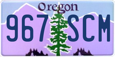 OR license plate 967SCM