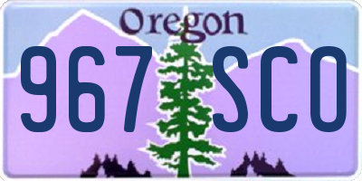 OR license plate 967SCO