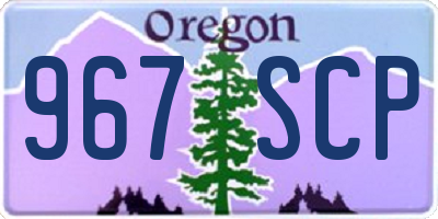 OR license plate 967SCP
