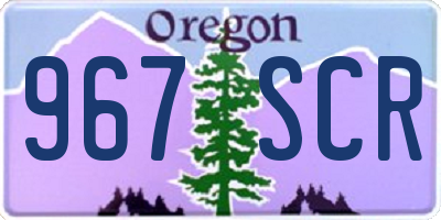 OR license plate 967SCR