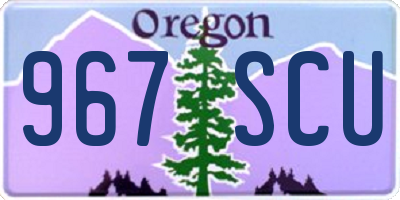 OR license plate 967SCU
