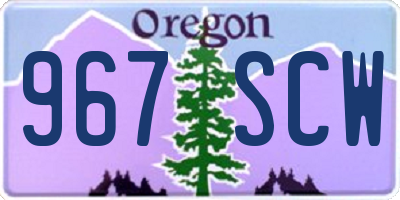 OR license plate 967SCW