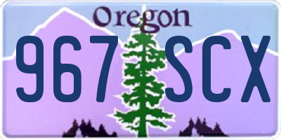 OR license plate 967SCX