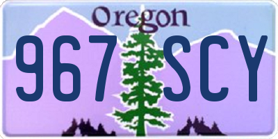 OR license plate 967SCY