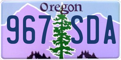 OR license plate 967SDA