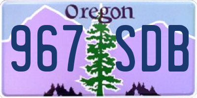 OR license plate 967SDB