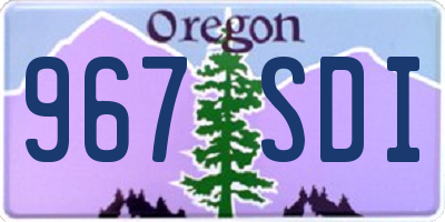OR license plate 967SDI