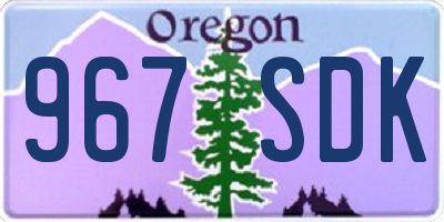 OR license plate 967SDK