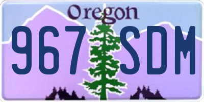 OR license plate 967SDM