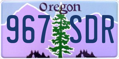 OR license plate 967SDR