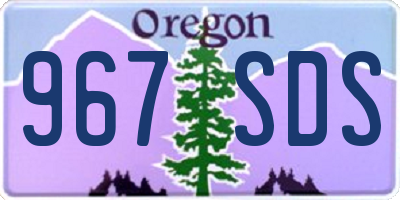 OR license plate 967SDS