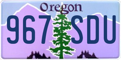 OR license plate 967SDU