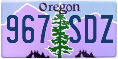 OR license plate 967SDZ
