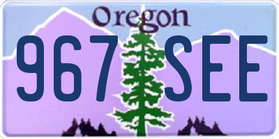 OR license plate 967SEE