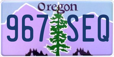 OR license plate 967SEQ
