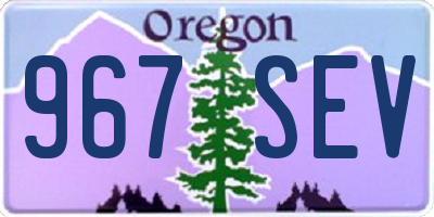 OR license plate 967SEV