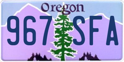 OR license plate 967SFA