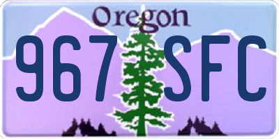 OR license plate 967SFC