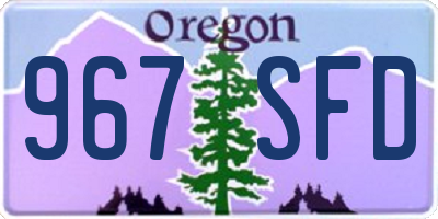 OR license plate 967SFD
