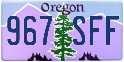 OR license plate 967SFF