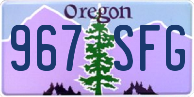 OR license plate 967SFG