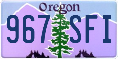 OR license plate 967SFI