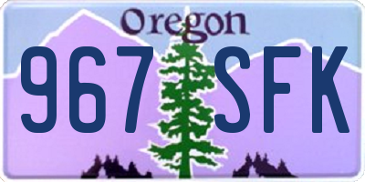 OR license plate 967SFK