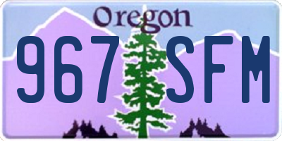 OR license plate 967SFM