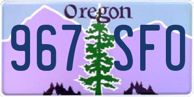 OR license plate 967SFO
