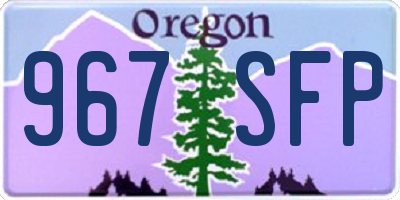OR license plate 967SFP