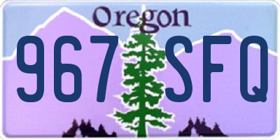 OR license plate 967SFQ