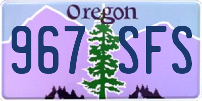 OR license plate 967SFS