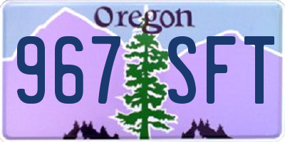 OR license plate 967SFT