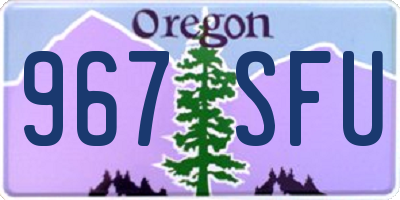 OR license plate 967SFU