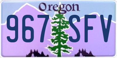 OR license plate 967SFV