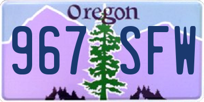 OR license plate 967SFW
