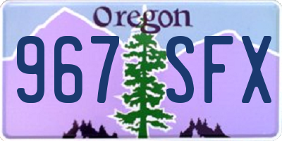 OR license plate 967SFX