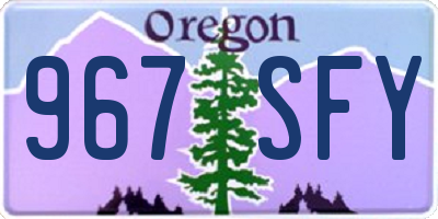 OR license plate 967SFY