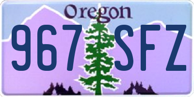 OR license plate 967SFZ