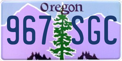 OR license plate 967SGC