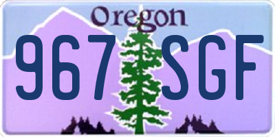 OR license plate 967SGF
